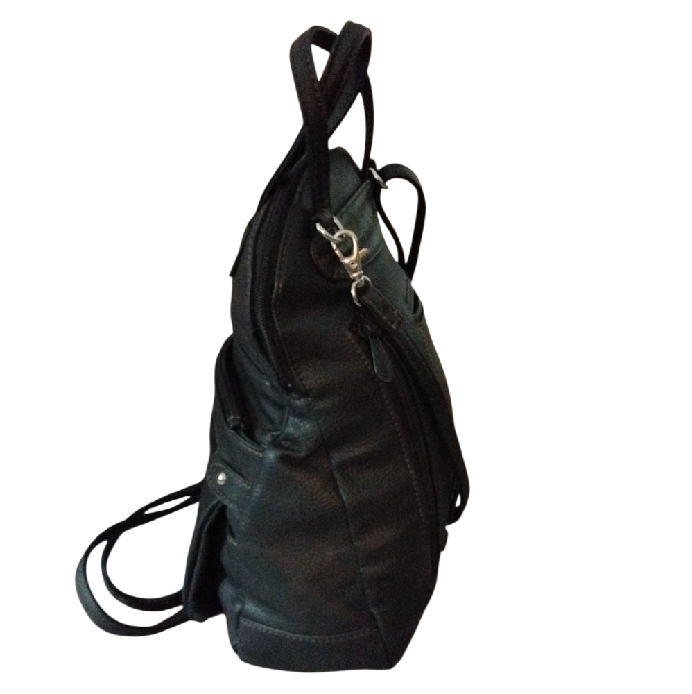 Multi Sac Black Leather Mini Backpack - image 2